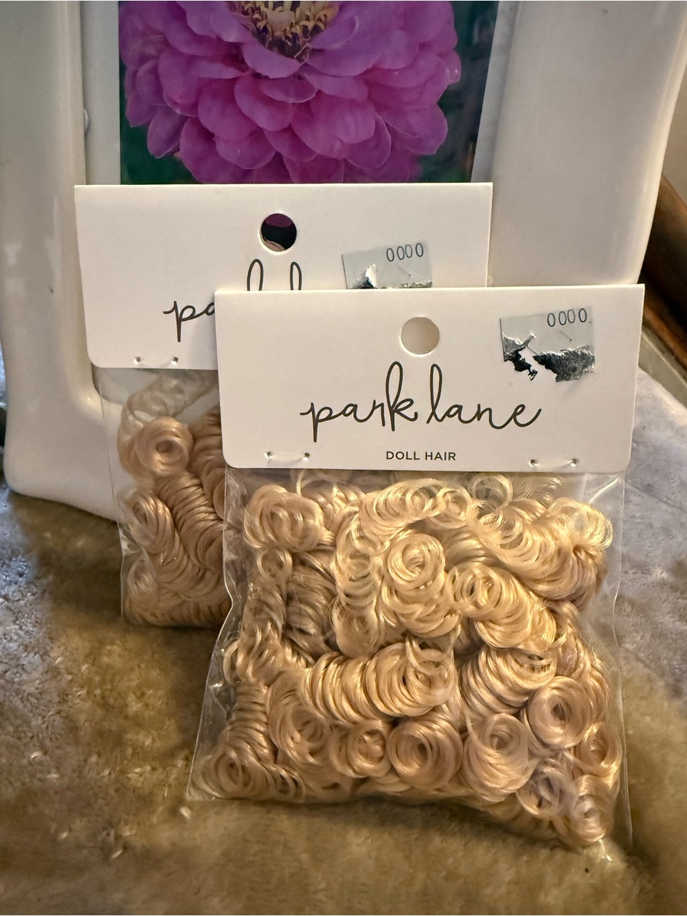 Park Lane Doll Hair - Blonde Curly Doll Hair 2-Packs